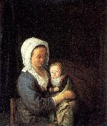Ostade, Adriaen van Woman Holding a Child in her Lap oil on canvas